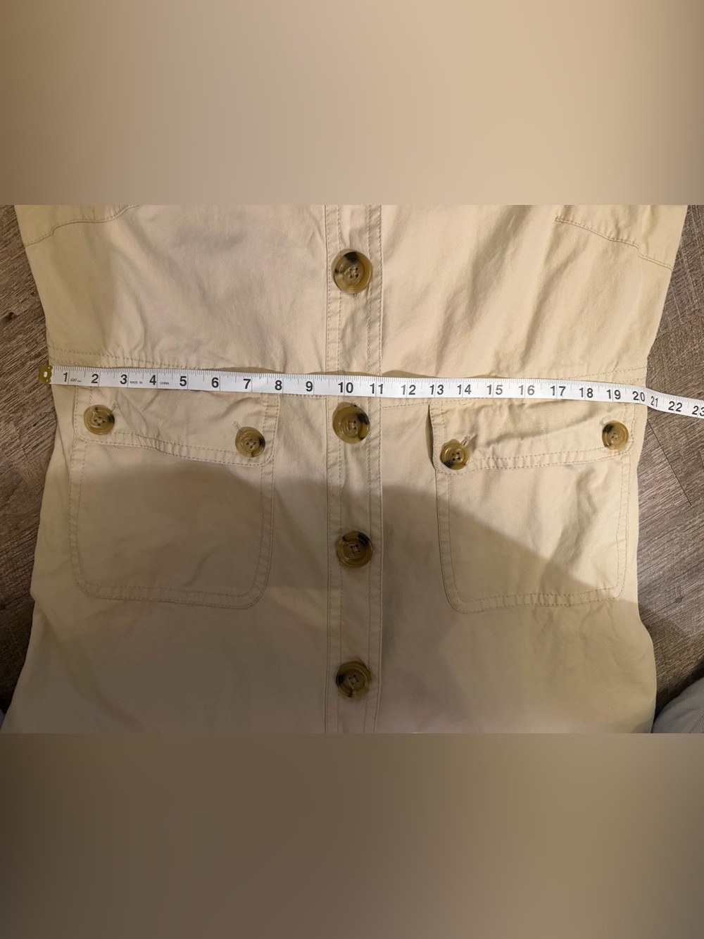 GAP XL Cream Utility Trench Jacket Coat Floral Lined Button Front Safari - Picture 11 of 13